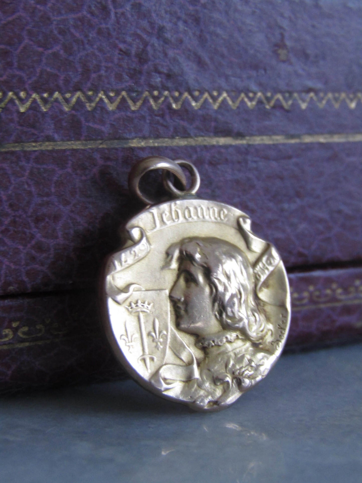 Art Nouveau Joan of Arc Gold Filled Religious Medal