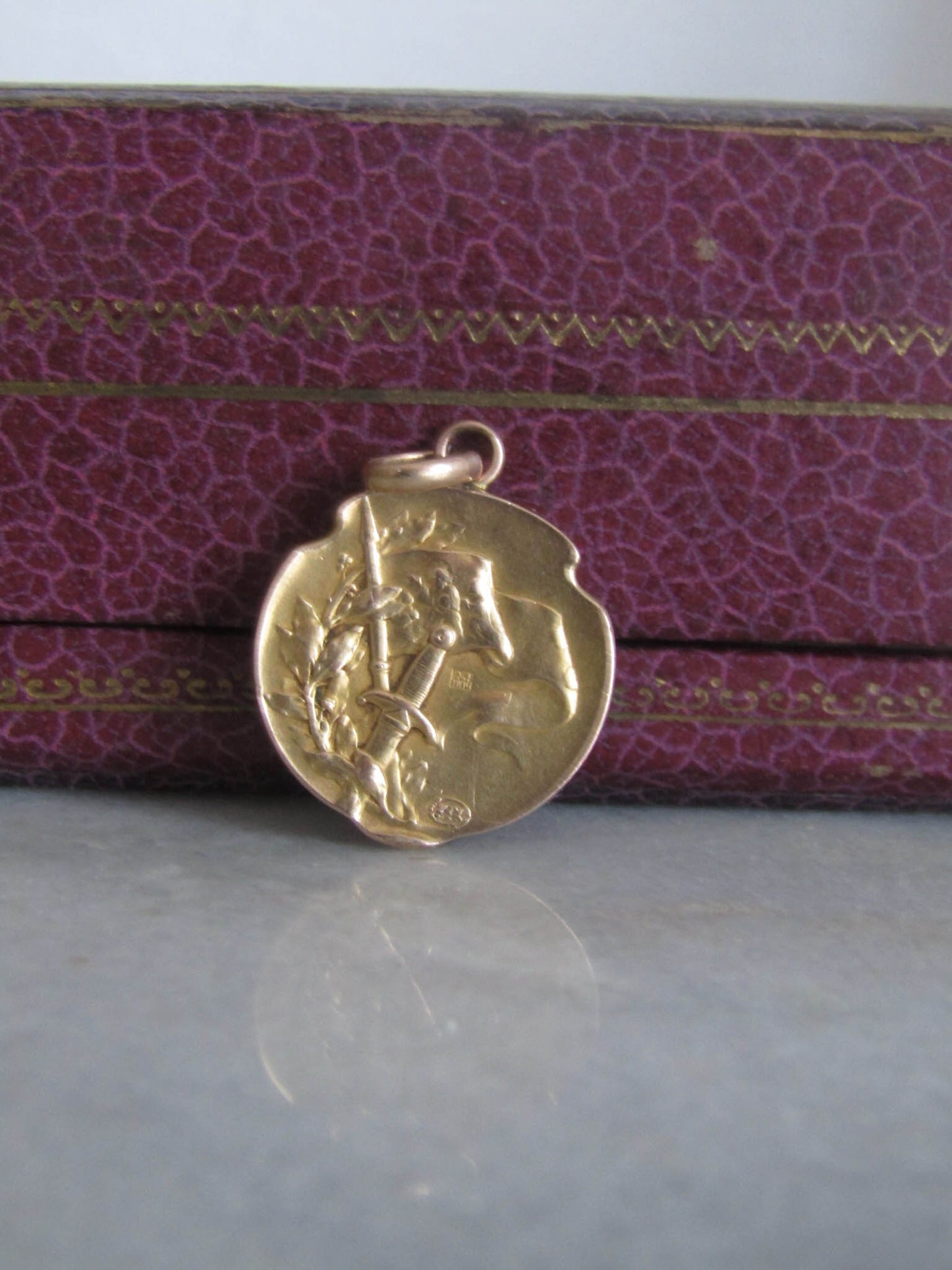 Art Nouveau Joan of Arc Gold Filled Religious Medal