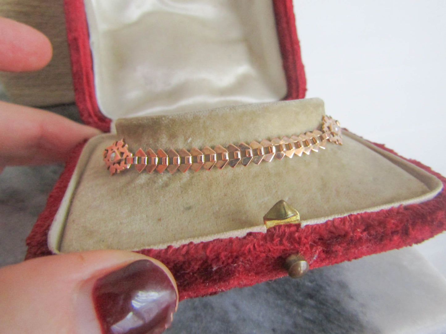 Antique Victorian 18K Rose Gold Book Chain Bracelet