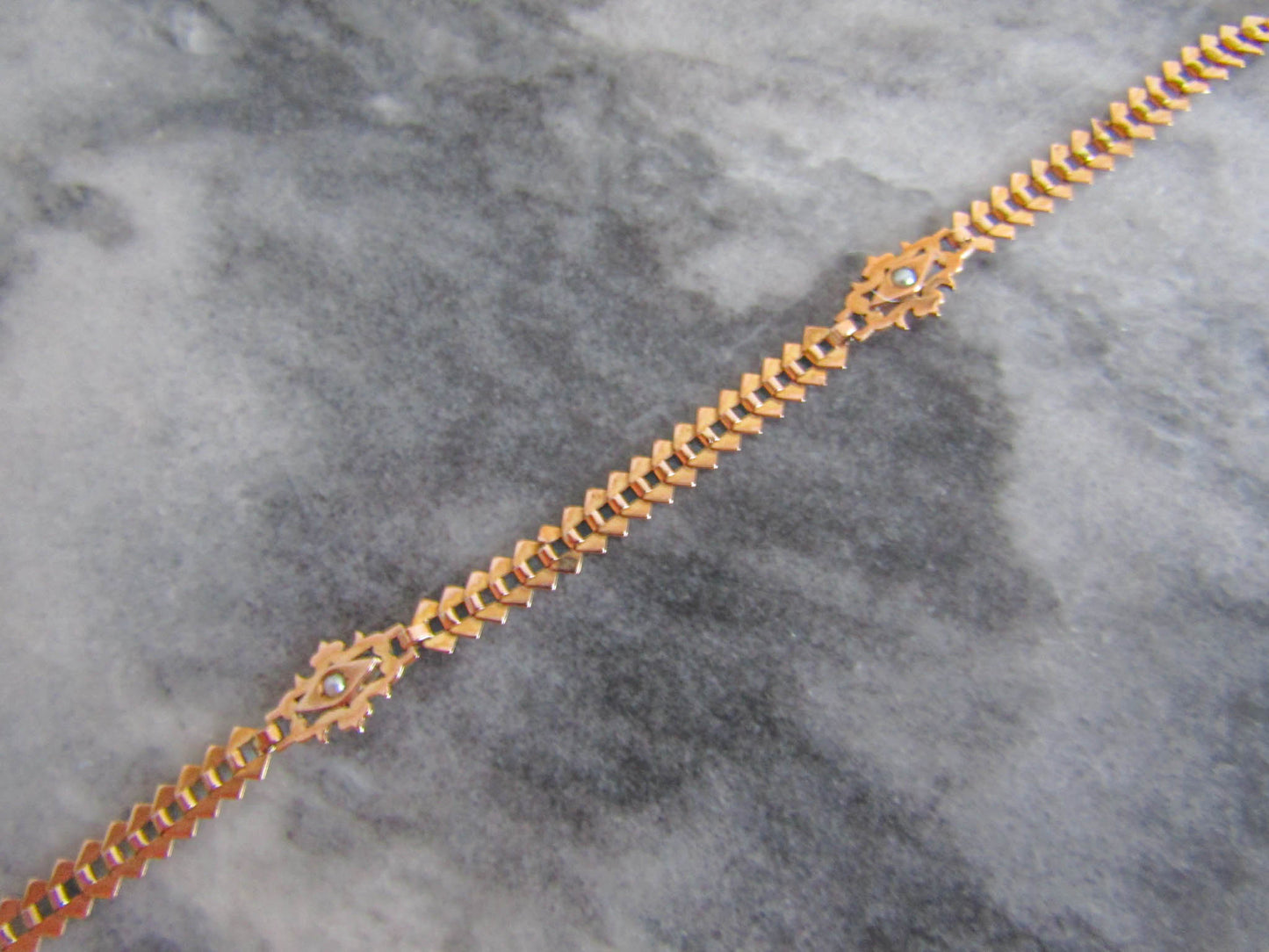 Antique Victorian 18K Rose Gold Book Chain Bracelet