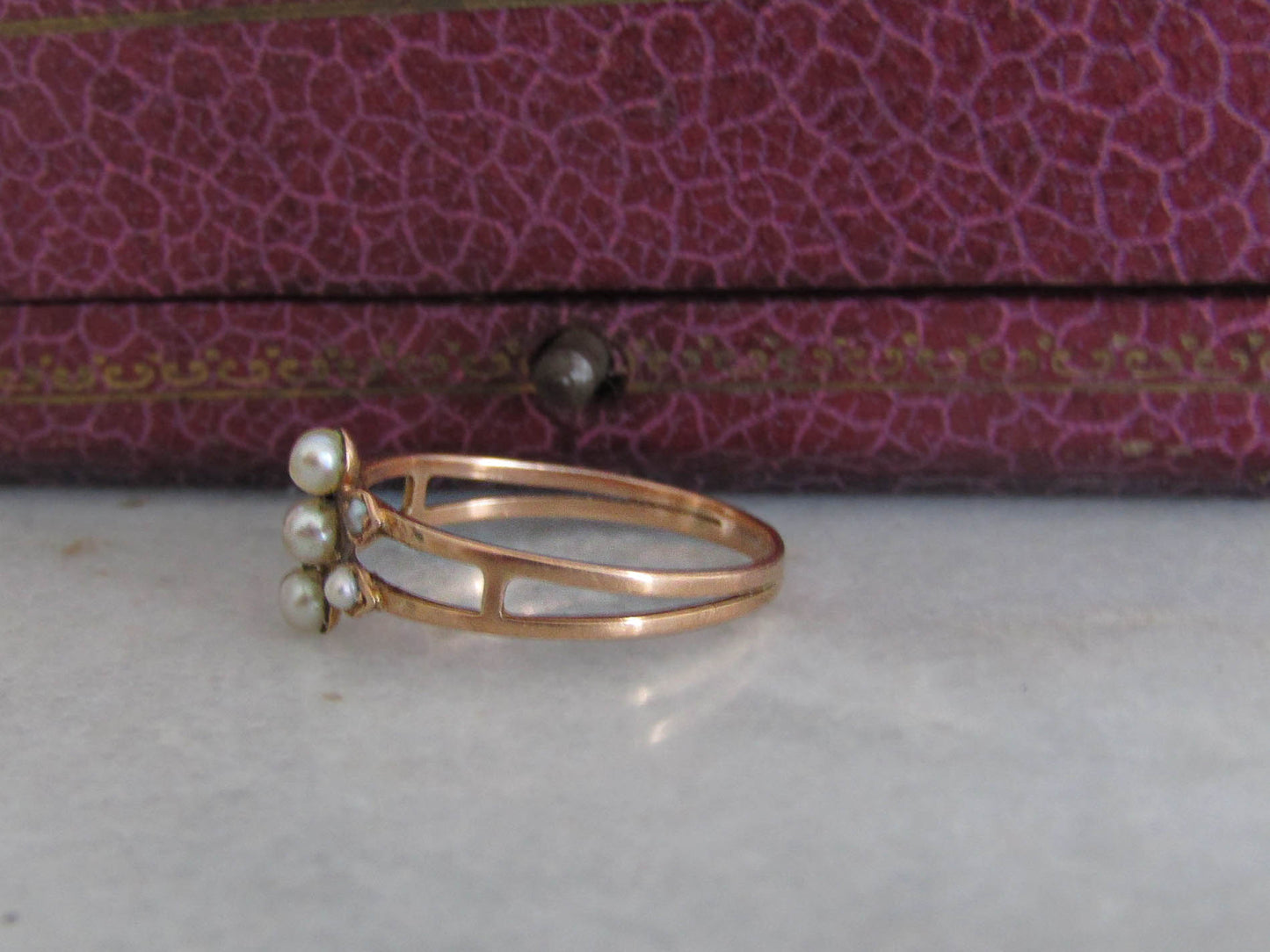 Antique French Gold Pearl Ring