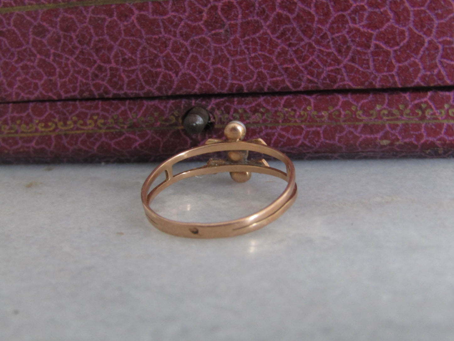 Antique French Gold Pearl Ring