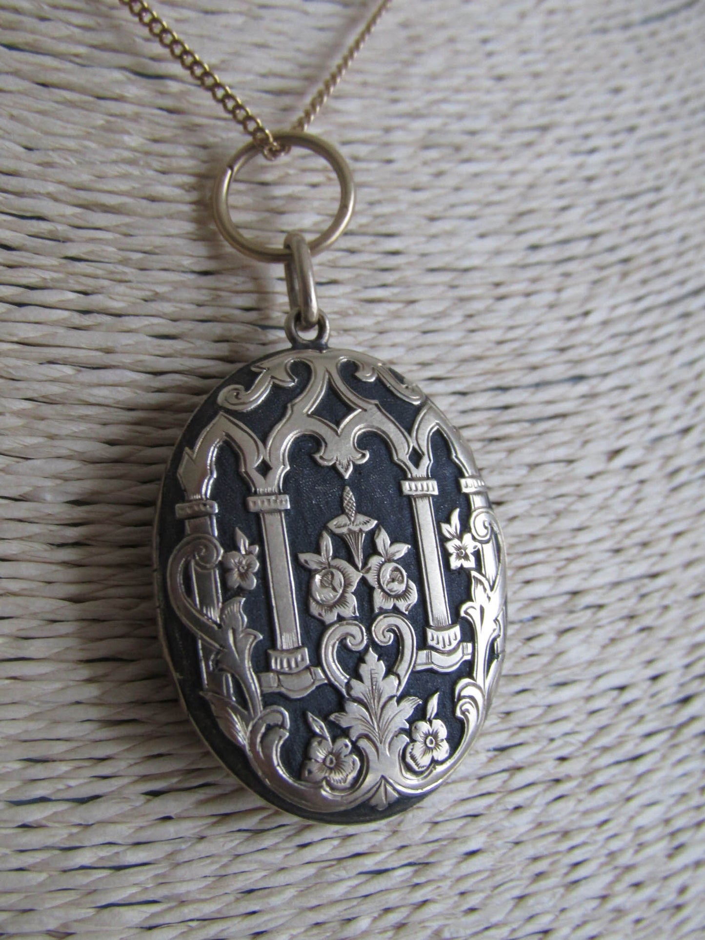 Antique Victorian Vermeil Aesthetic Locket, XIX Century French Pendant