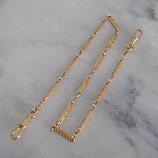 Antique Gold Filled Art Deco Watch Chain