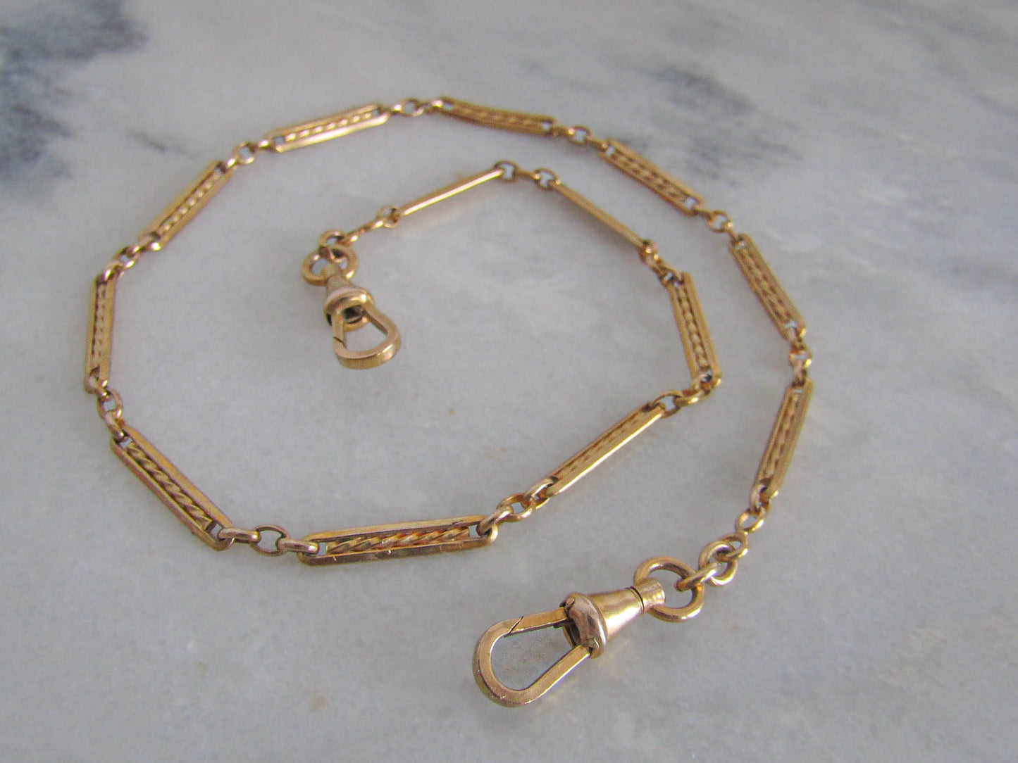 Antique Gold Filled Art Deco Watch Chain