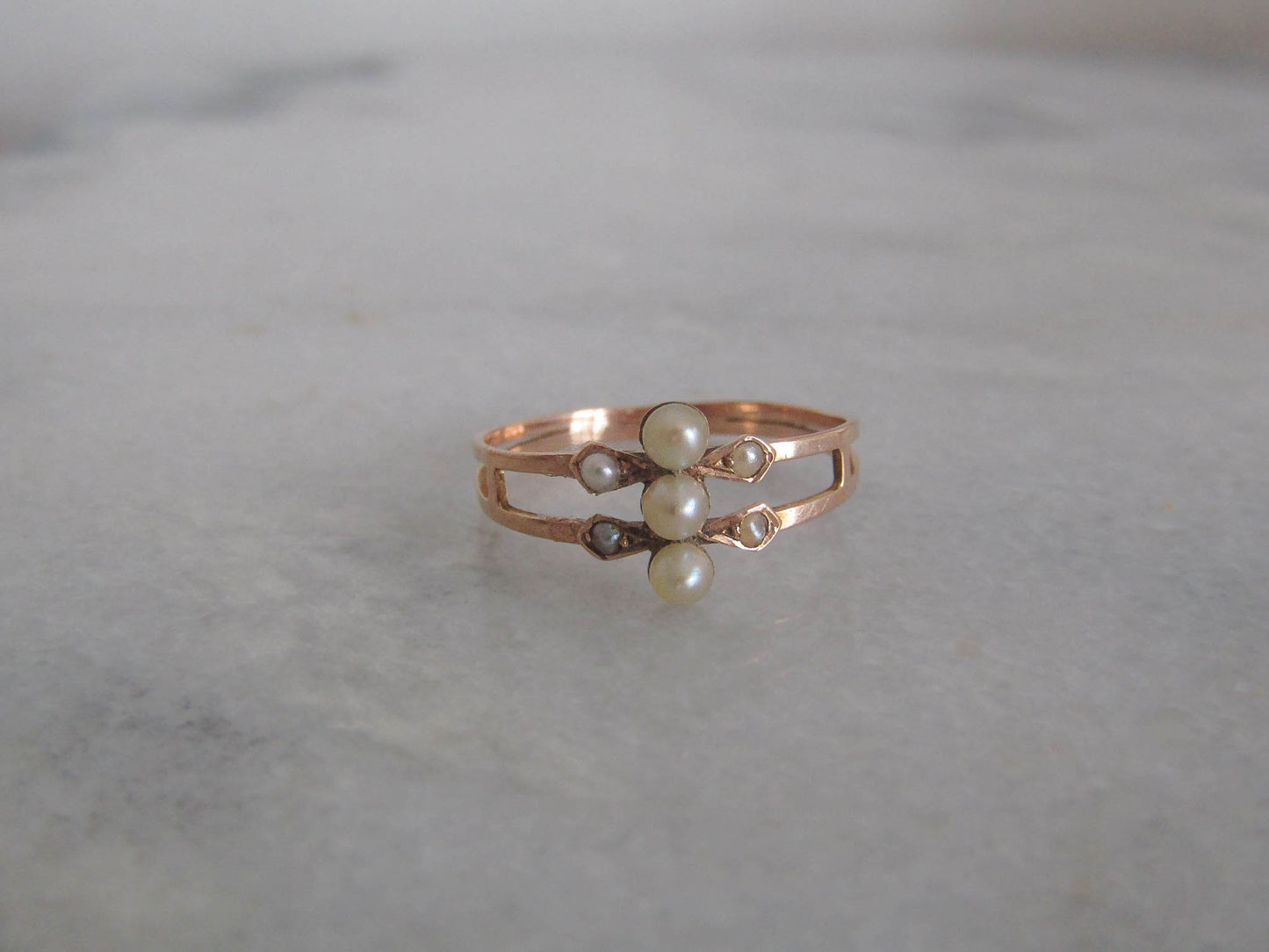 Antique French Gold Pearl Ring