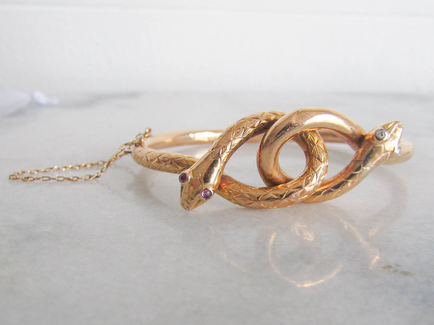 Antique 18k Double Snake Bangle c. 1880