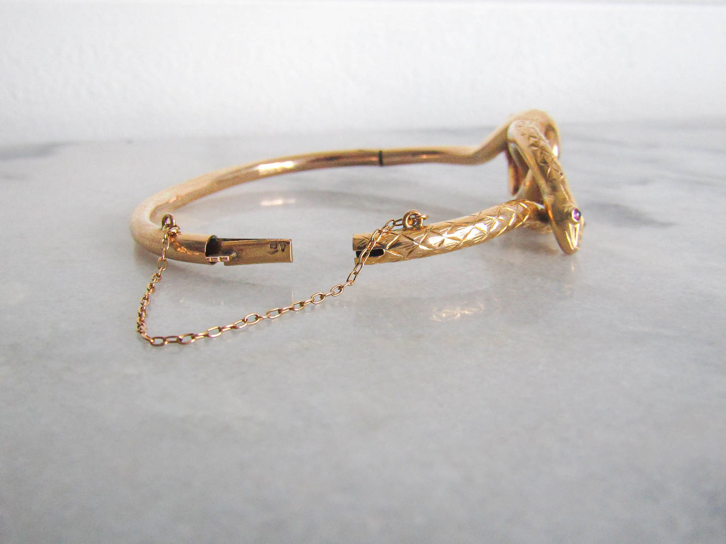 Antique 18k Double Snake Bangle c. 1880