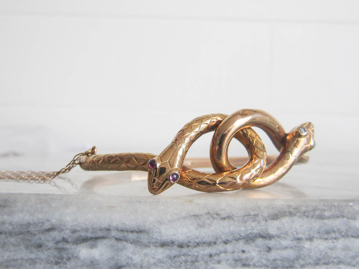 Antique 18k Double Snake Bangle c. 1880