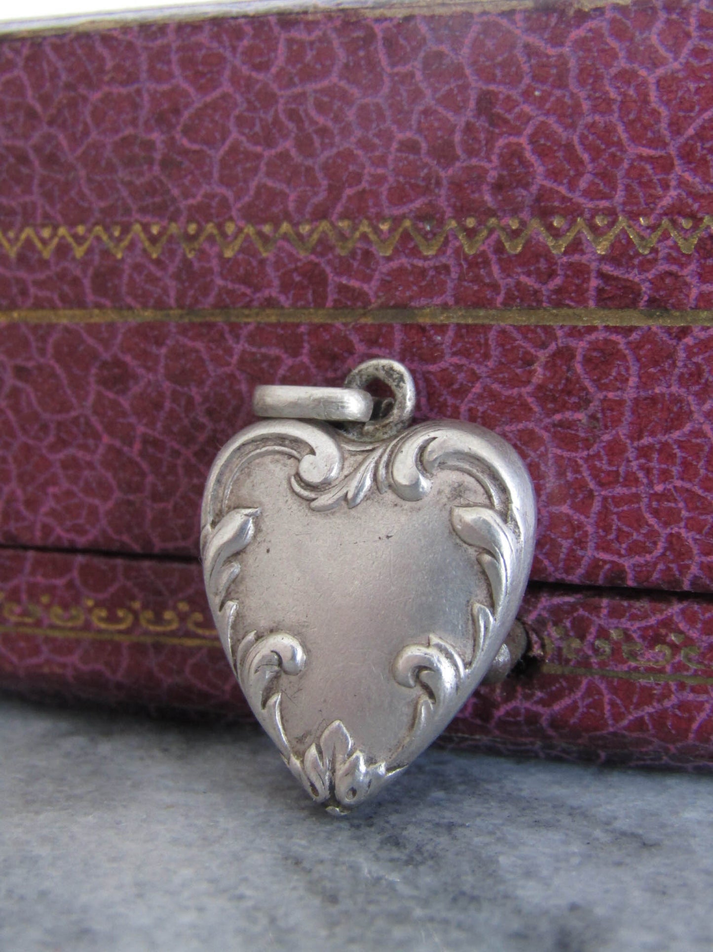 Antique Silver Art Nouveau Heart Pendant c. 1900