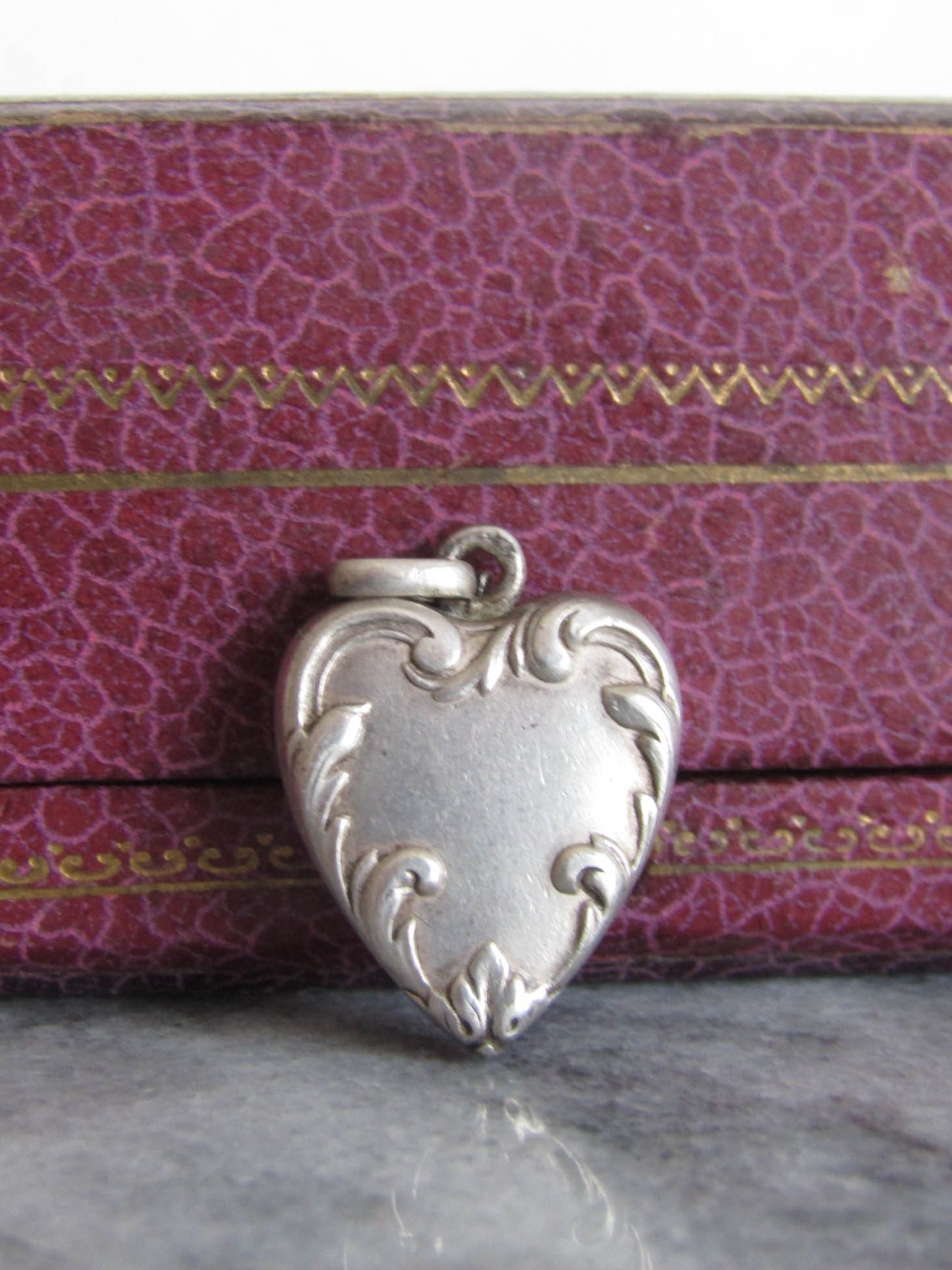 Antique Silver Art Nouveau Heart Pendant c. 1900