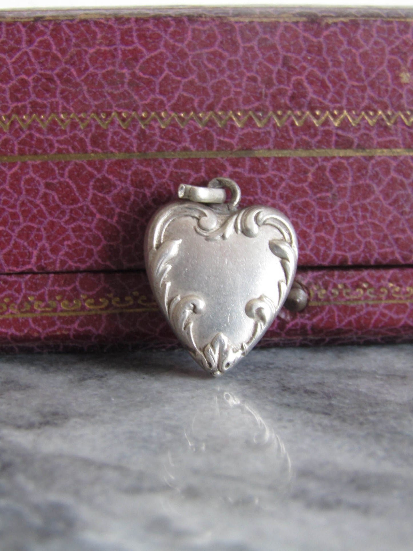 Antique Silver Art Nouveau Heart Pendant c. 1900