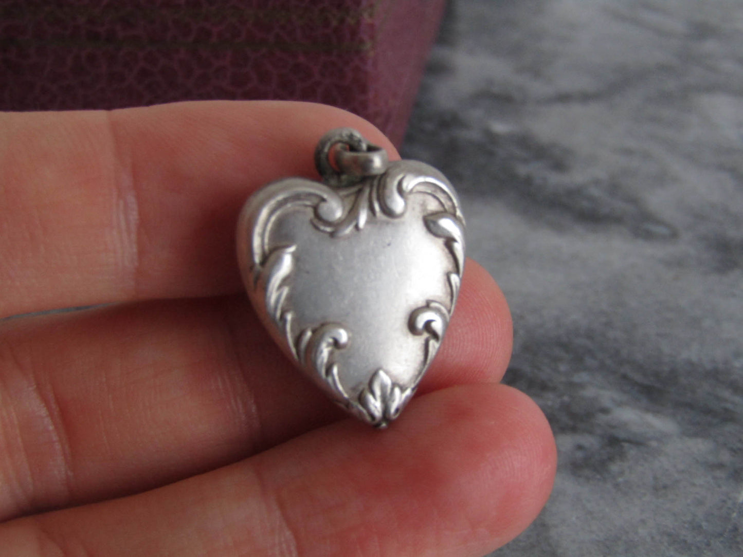 Antique Silver Art Nouveau Heart Pendant c. 1900