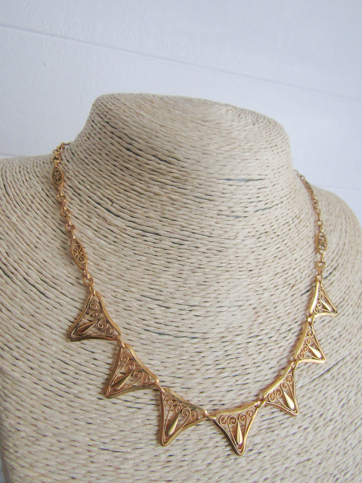 Antique French Gold Filled Drapery Necklace