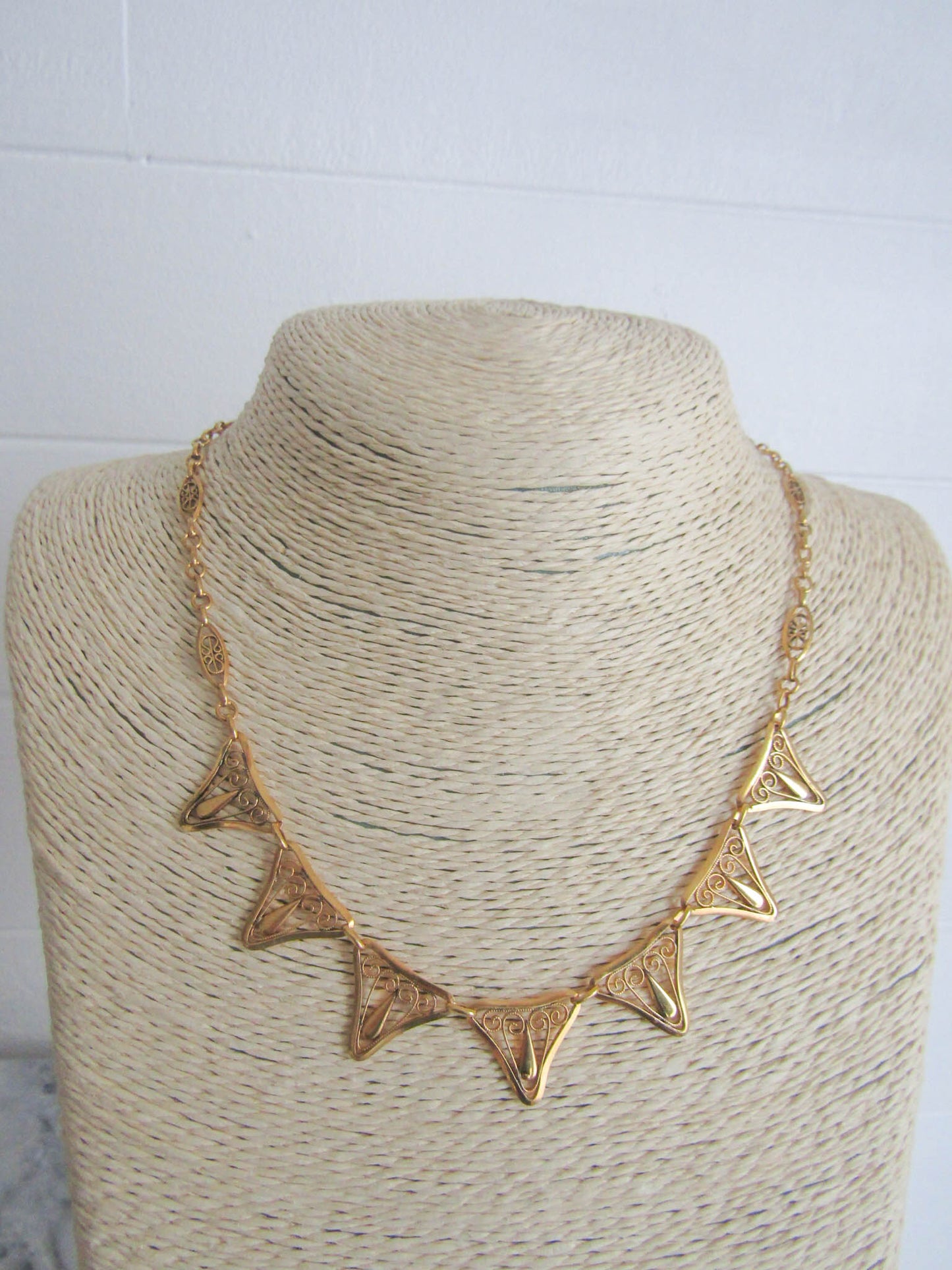 Antique French Gold Filled Drapery Necklace