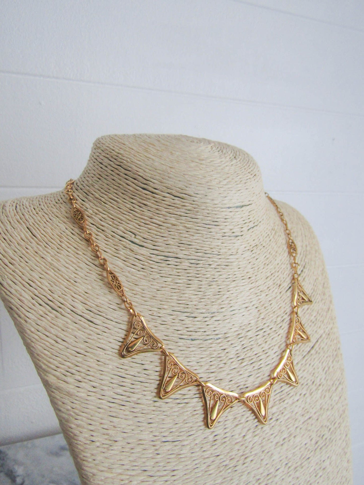 Antique French Gold Filled Drapery Necklace