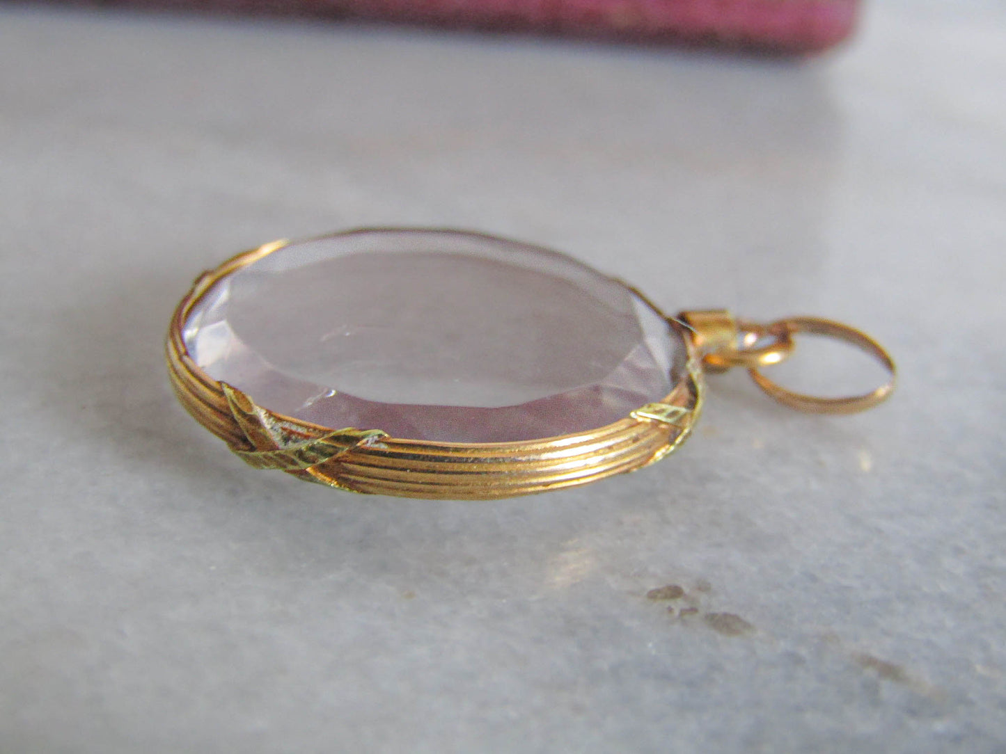 Antique 18k Gold Beveled Glass Edwardian Photo Locket