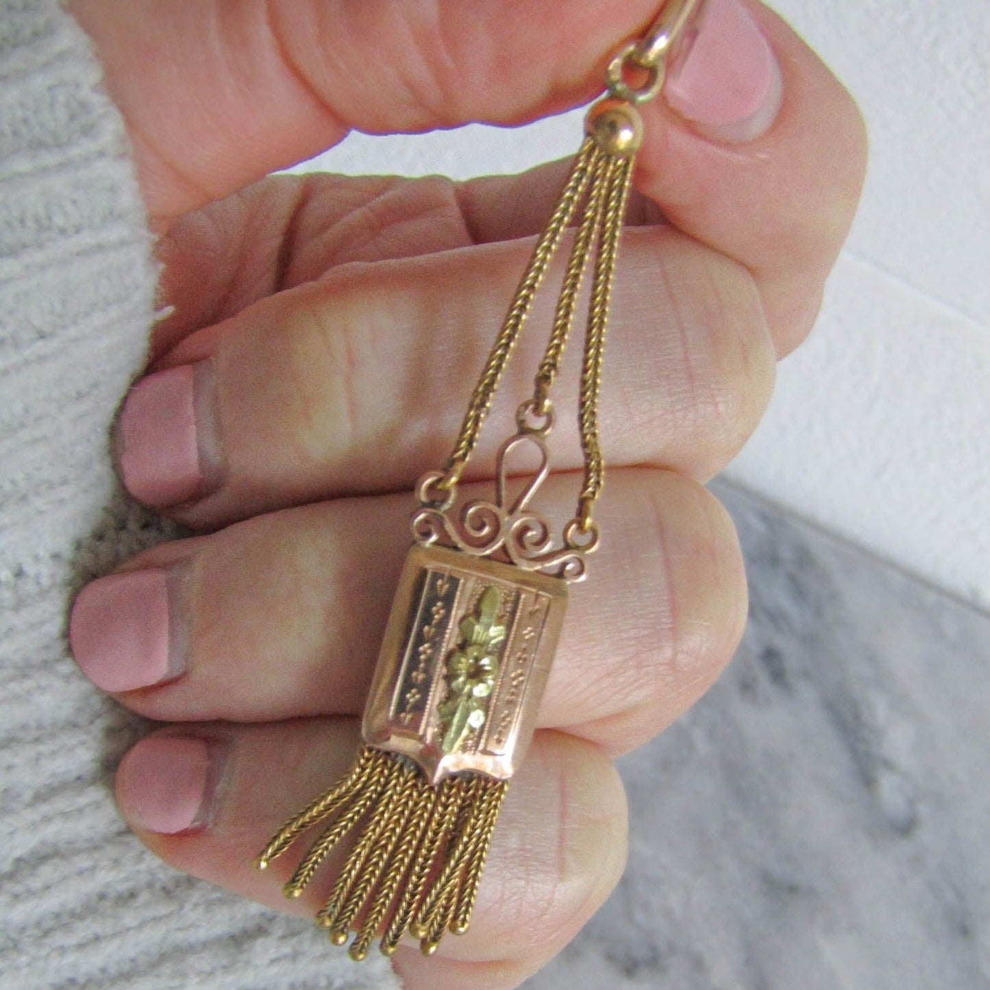 Antique 18k Gold Napoleon III Tassel Pendant