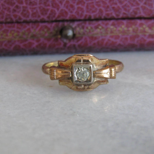 Antique Art Deco Gold Filled Small Tank Ring