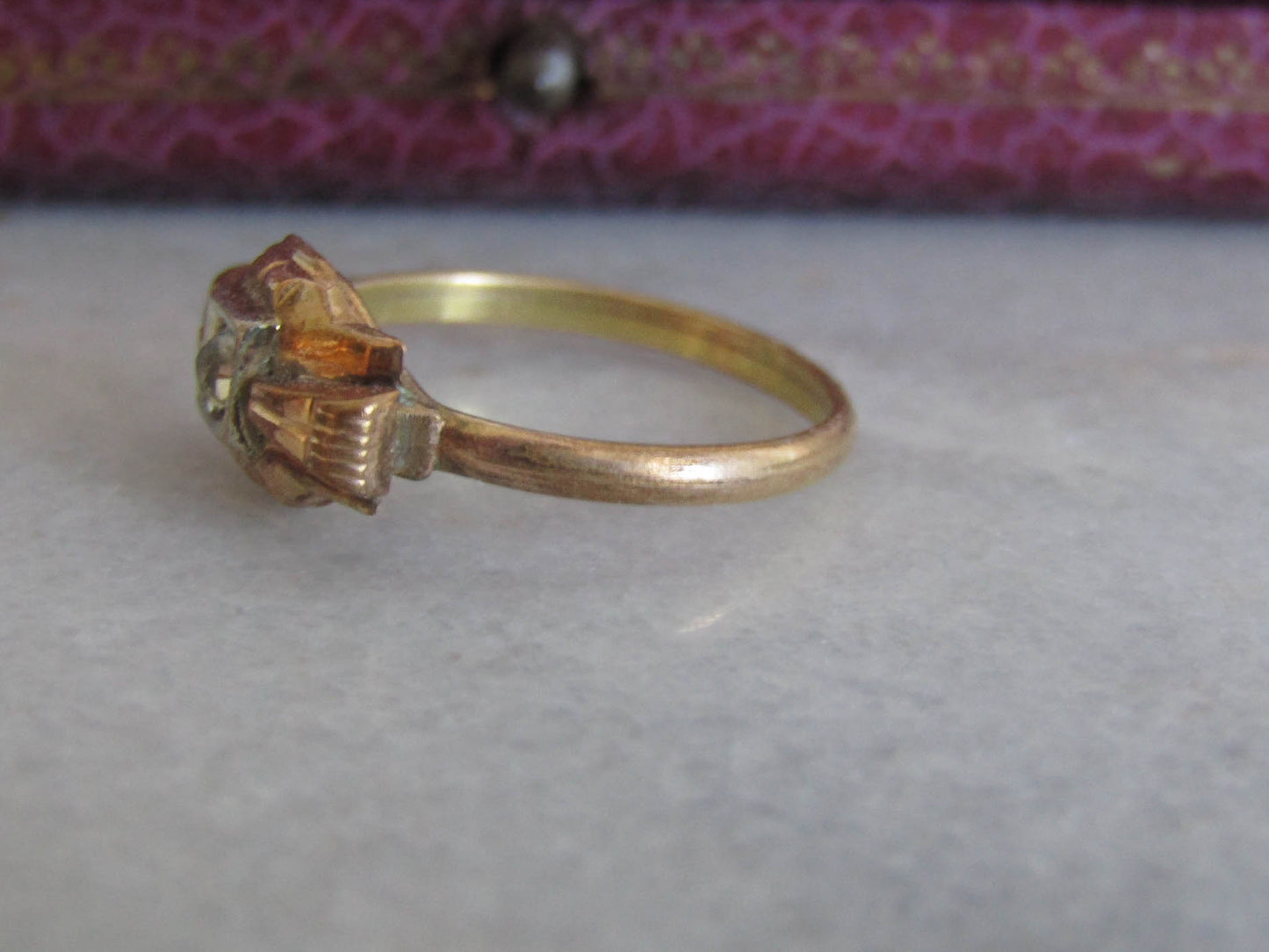 Antique Art Deco Gold Filled Small Tank Ring