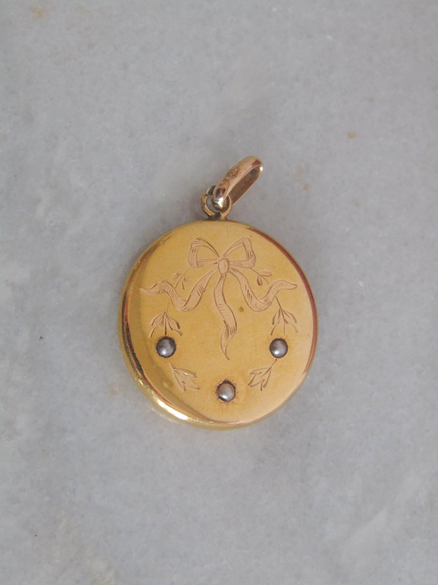 Antique French Edwardian 18k Gold Art Nouveau Pendant c. 1900