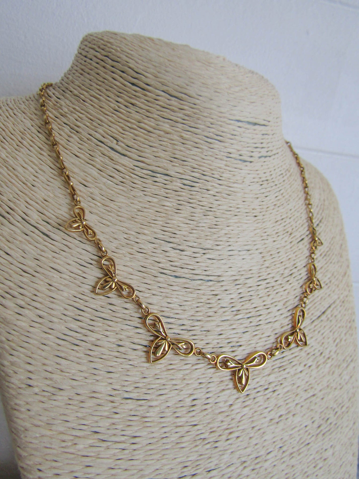 Antique 18K Gold Art Nouveau Drapery Necklace, French Belle Epoque Choker Necklace c 1900