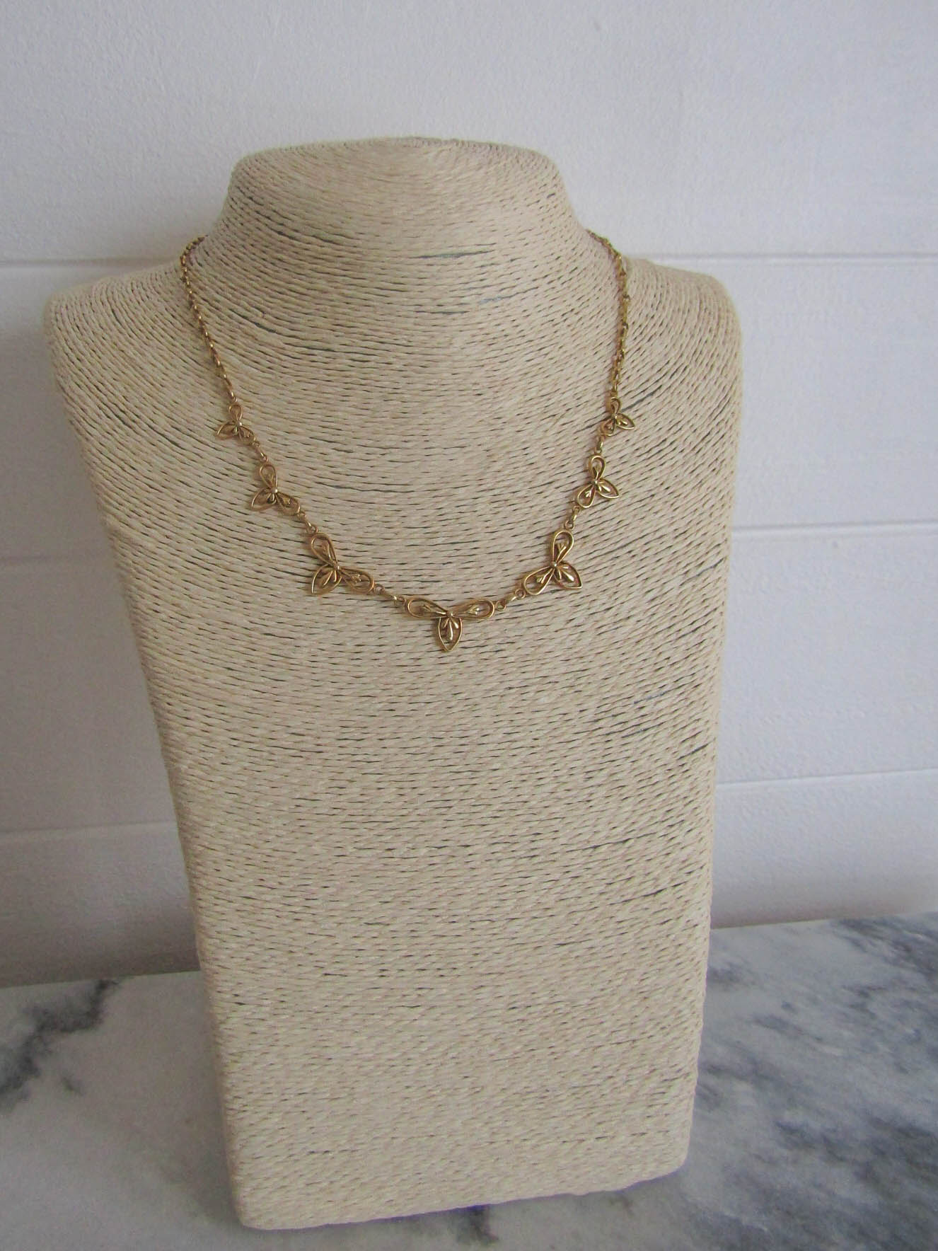 Antique 18K Gold Art Nouveau Drapery Necklace, French Belle Epoque Choker Necklace c 1900