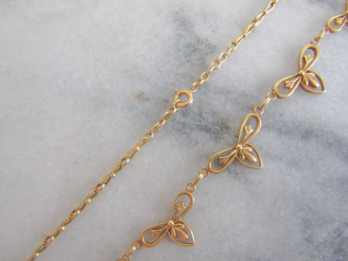 Antique 18K Gold Art Nouveau Drapery Necklace, French Belle Epoque Choker Necklace c 1900