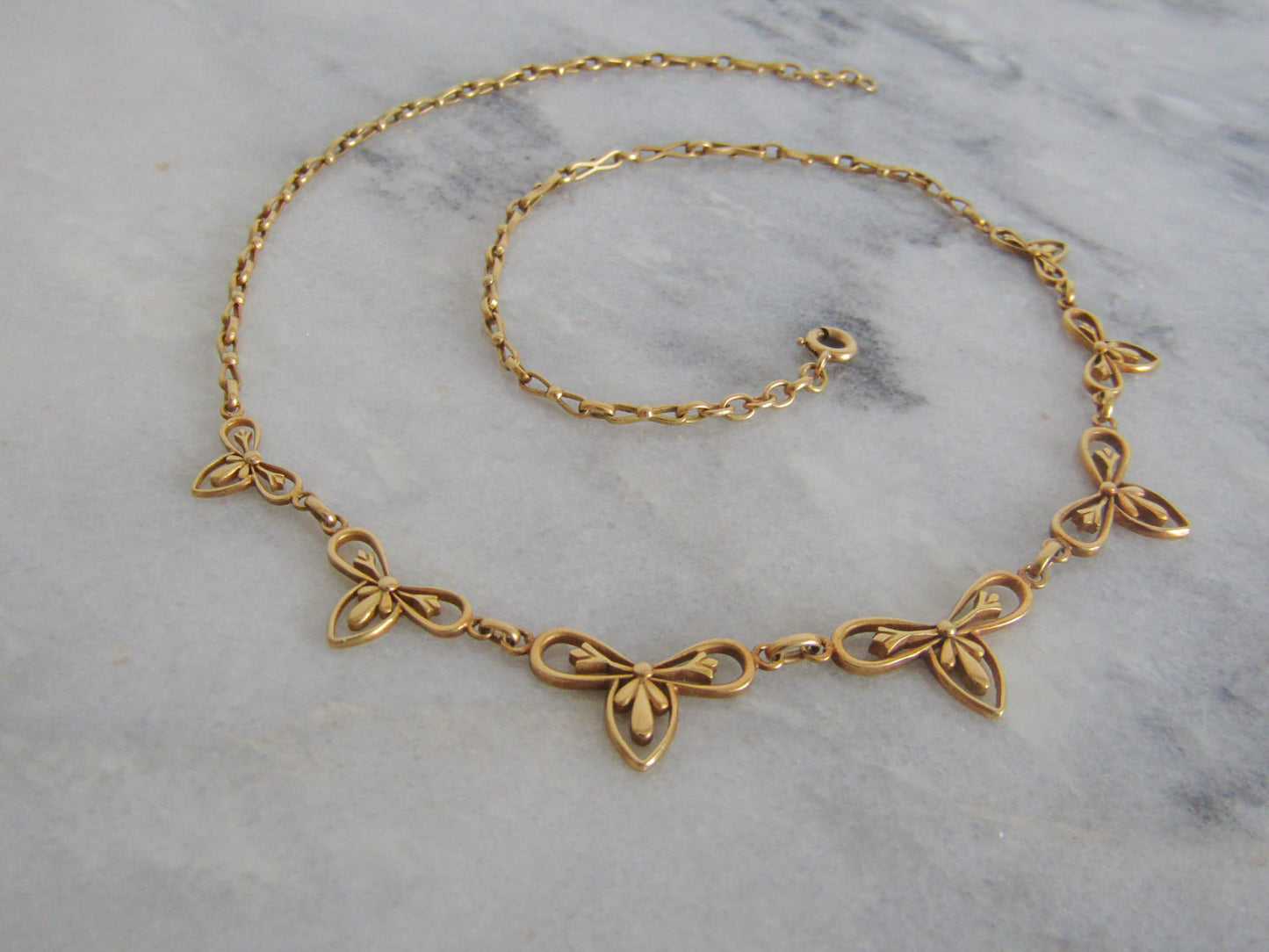 Antique 18K Gold Art Nouveau Drapery Necklace, French Belle Epoque Choker Necklace c 1900