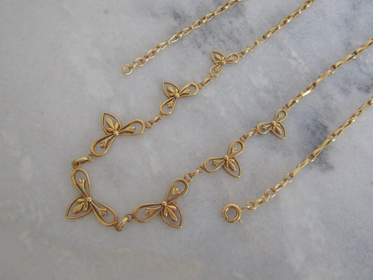 Antique 18K Gold Art Nouveau Drapery Necklace, French Belle Epoque Choker Necklace c 1900