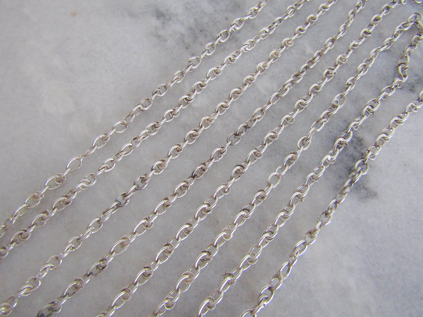 Vintage Art Deco Silver Long Guard Chain