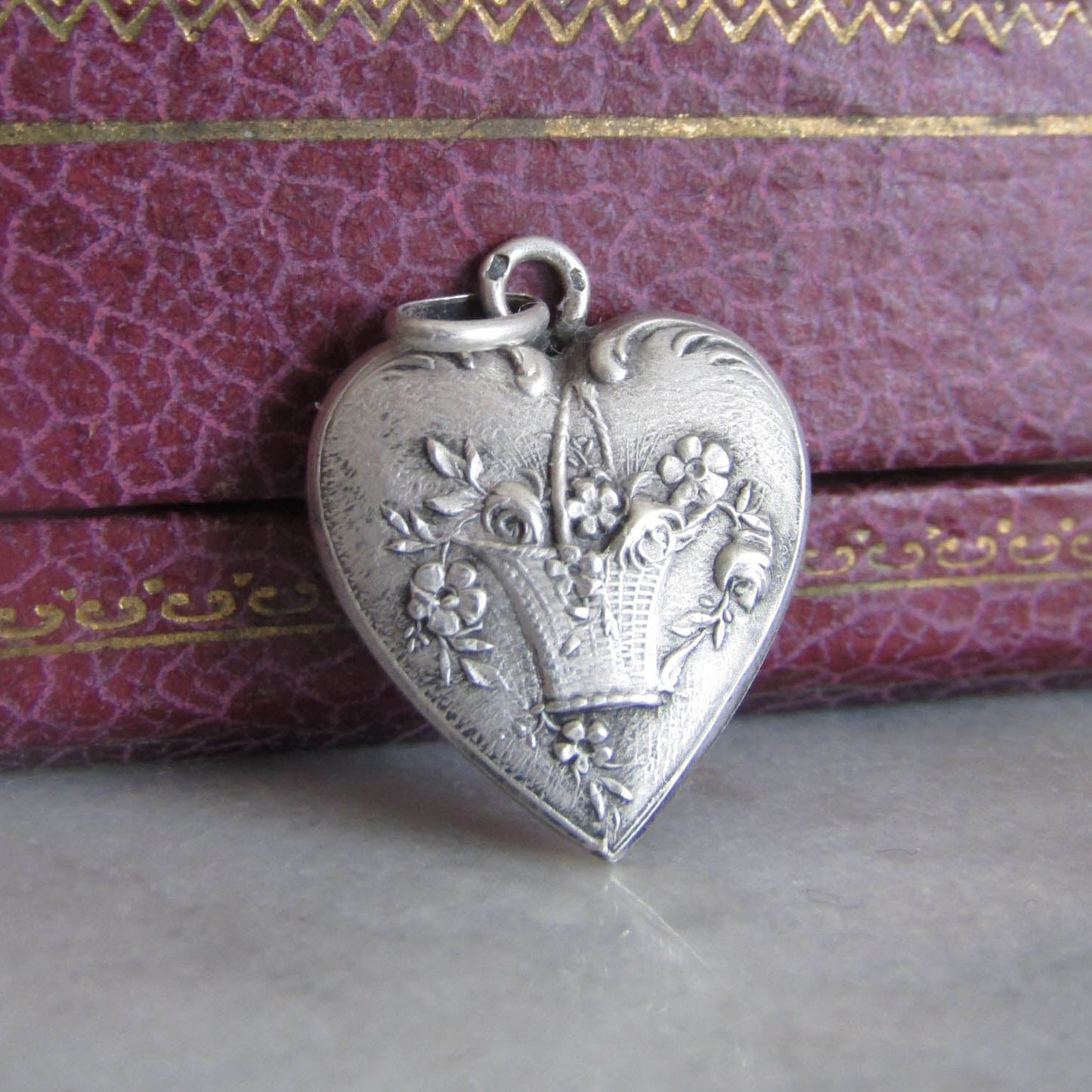 Silver Art Nouveau Basket Pendant or Charm c. 1900