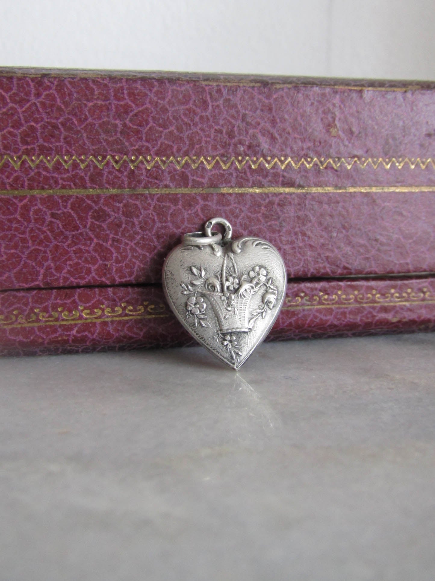 Silver Art Nouveau Basket Pendant or Charm c. 1900