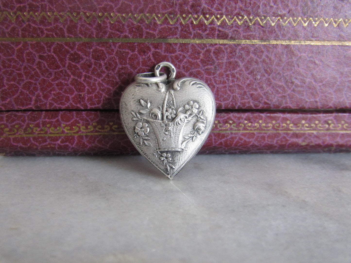 Silver Art Nouveau Basket Pendant or Charm c. 1900