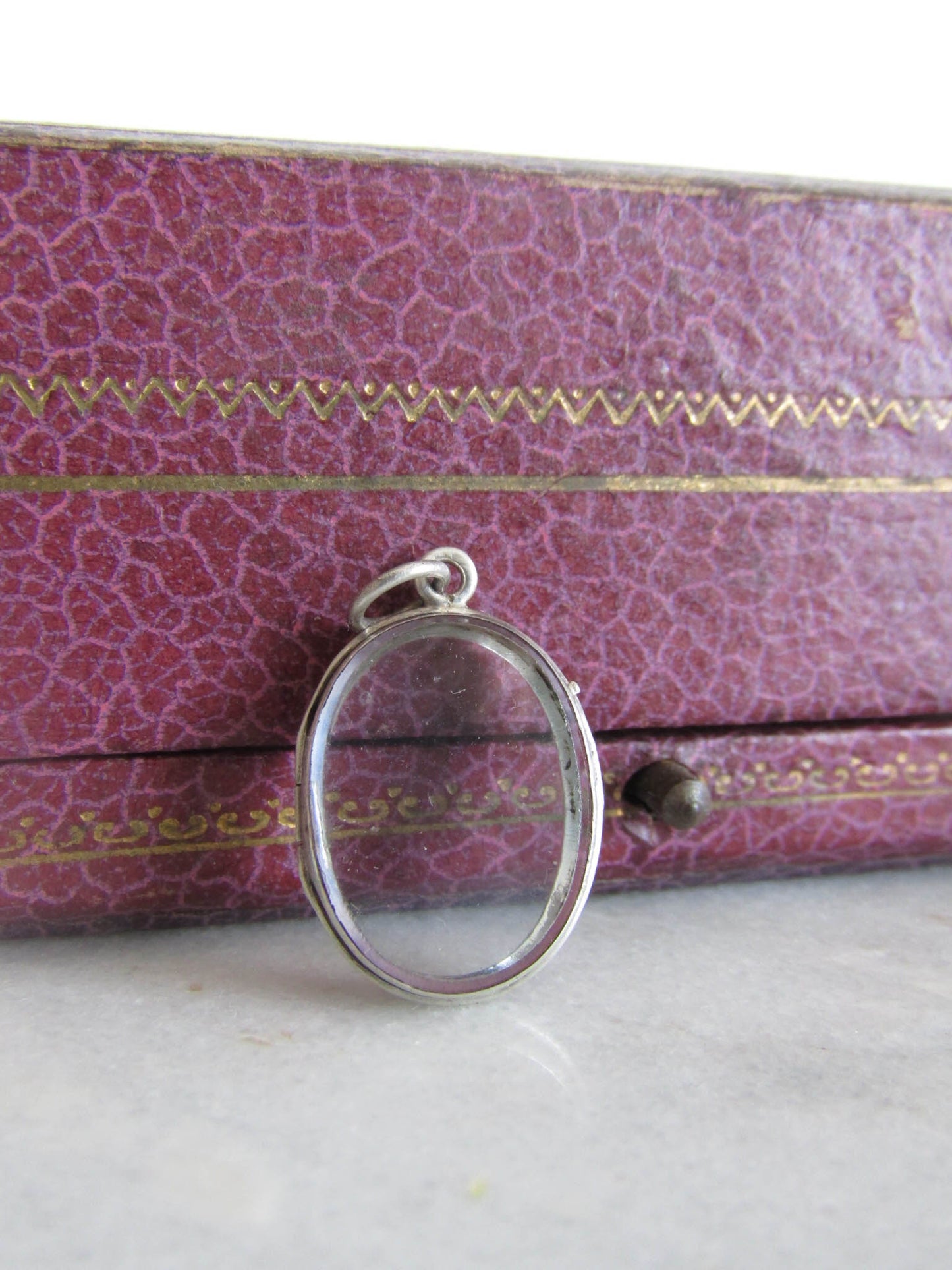 Edwardian Silver Beveled Glass Shaker Locket, Antique Sentimental Locket c. 1900