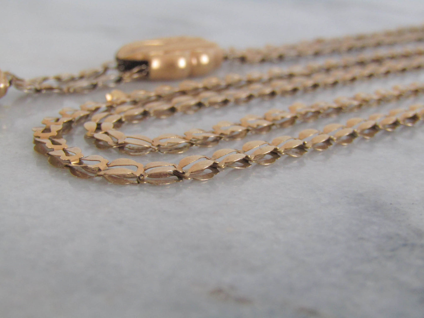 51" Georgian 18K Solid Gold Long Guard Chain, Antique French Long Articulated Chain c. 1830