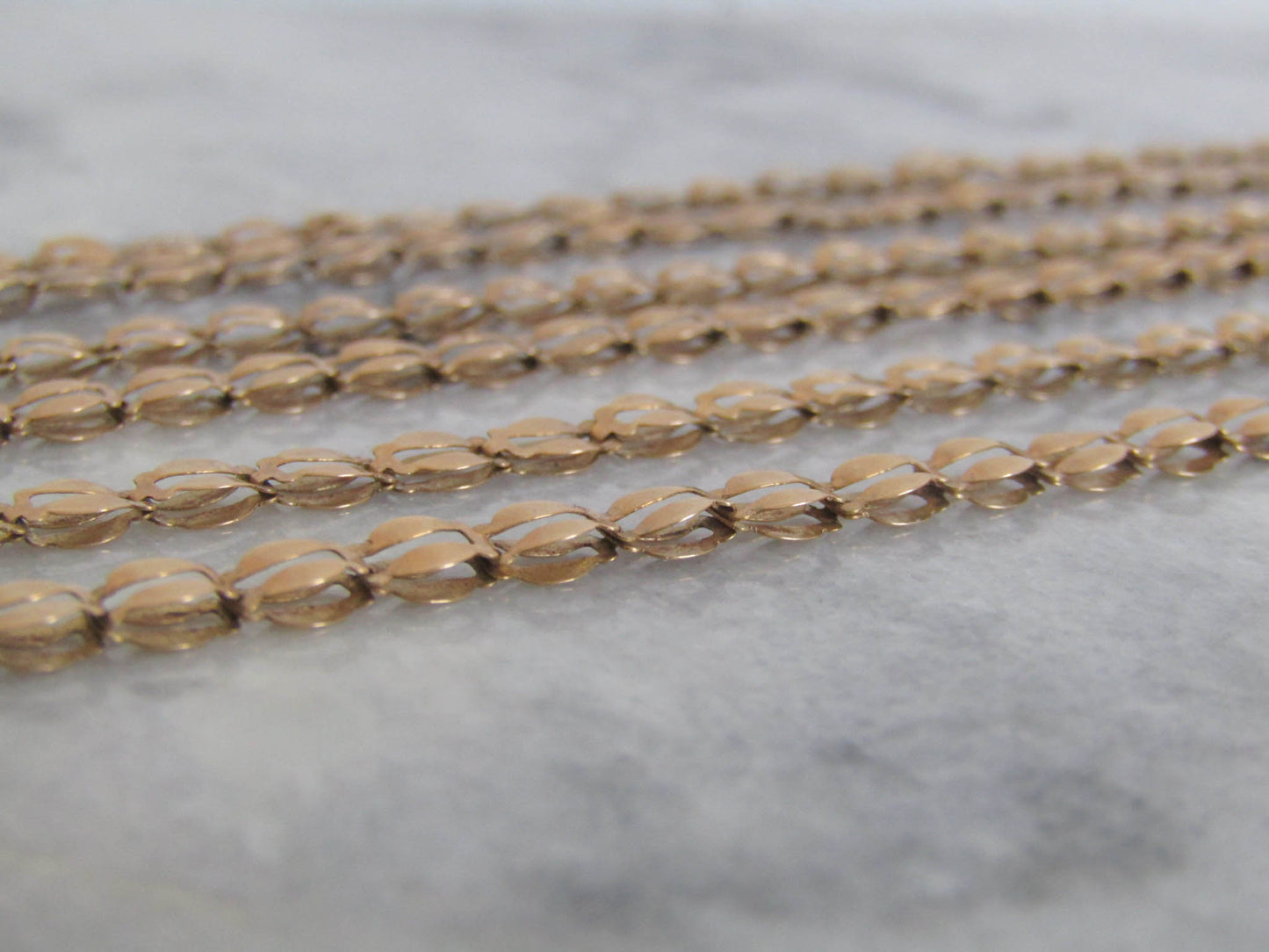 51" Georgian 18K Solid Gold Long Guard Chain, Antique French Long Articulated Chain c. 1830