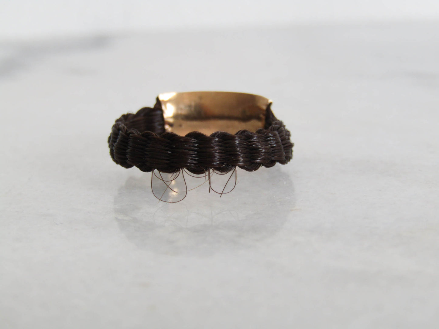 Antique French "don d'amitié" Friendship Mourning Hair Ring c. 1860