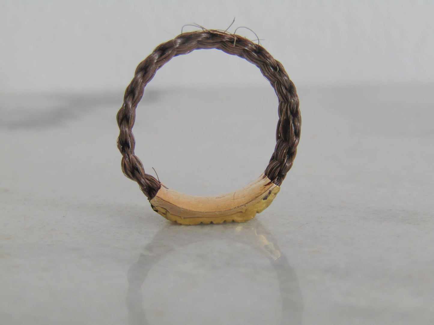 Antique French "don d'amitié" Friendship Mourning Hair Ring c. 1860