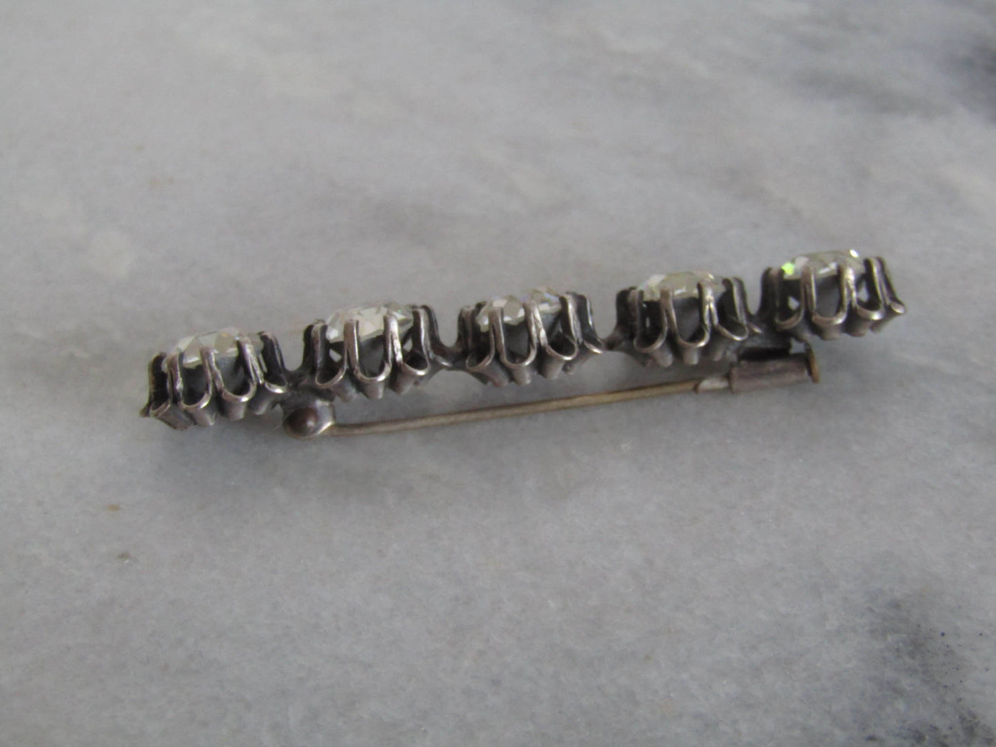 Vintage Silver Plate Paste Brooch