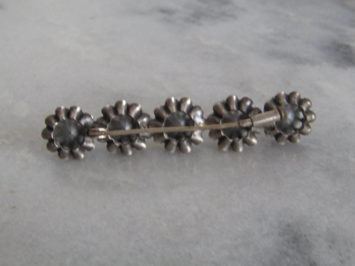 Vintage Silver Plate Paste Brooch