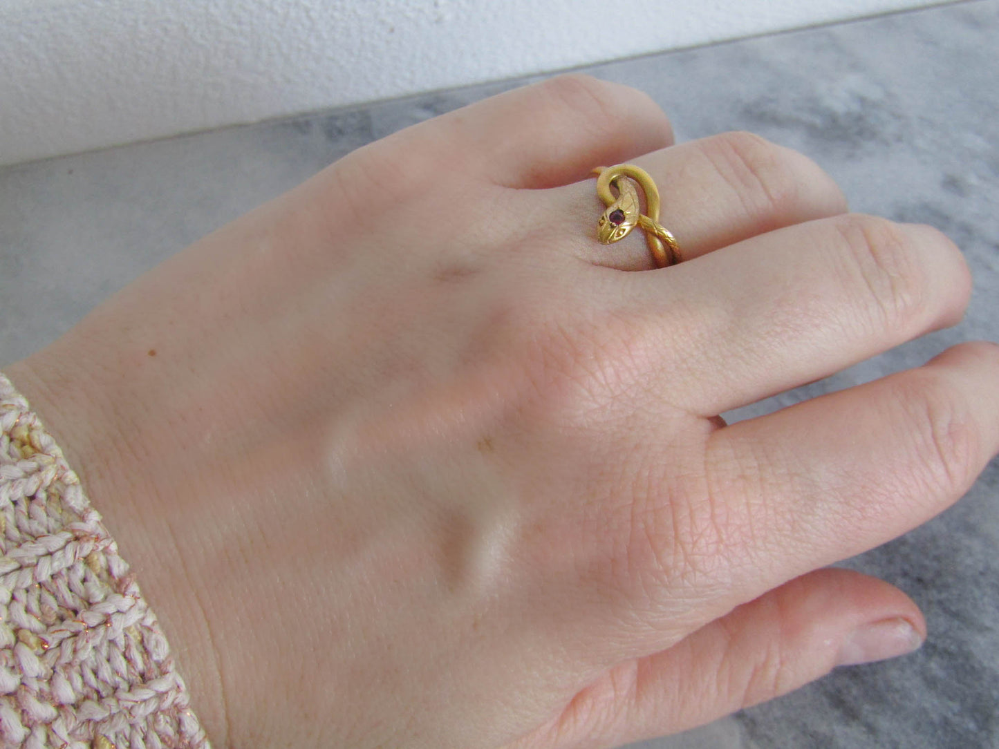 Antique Gold Filled Snake Ring c. 1900