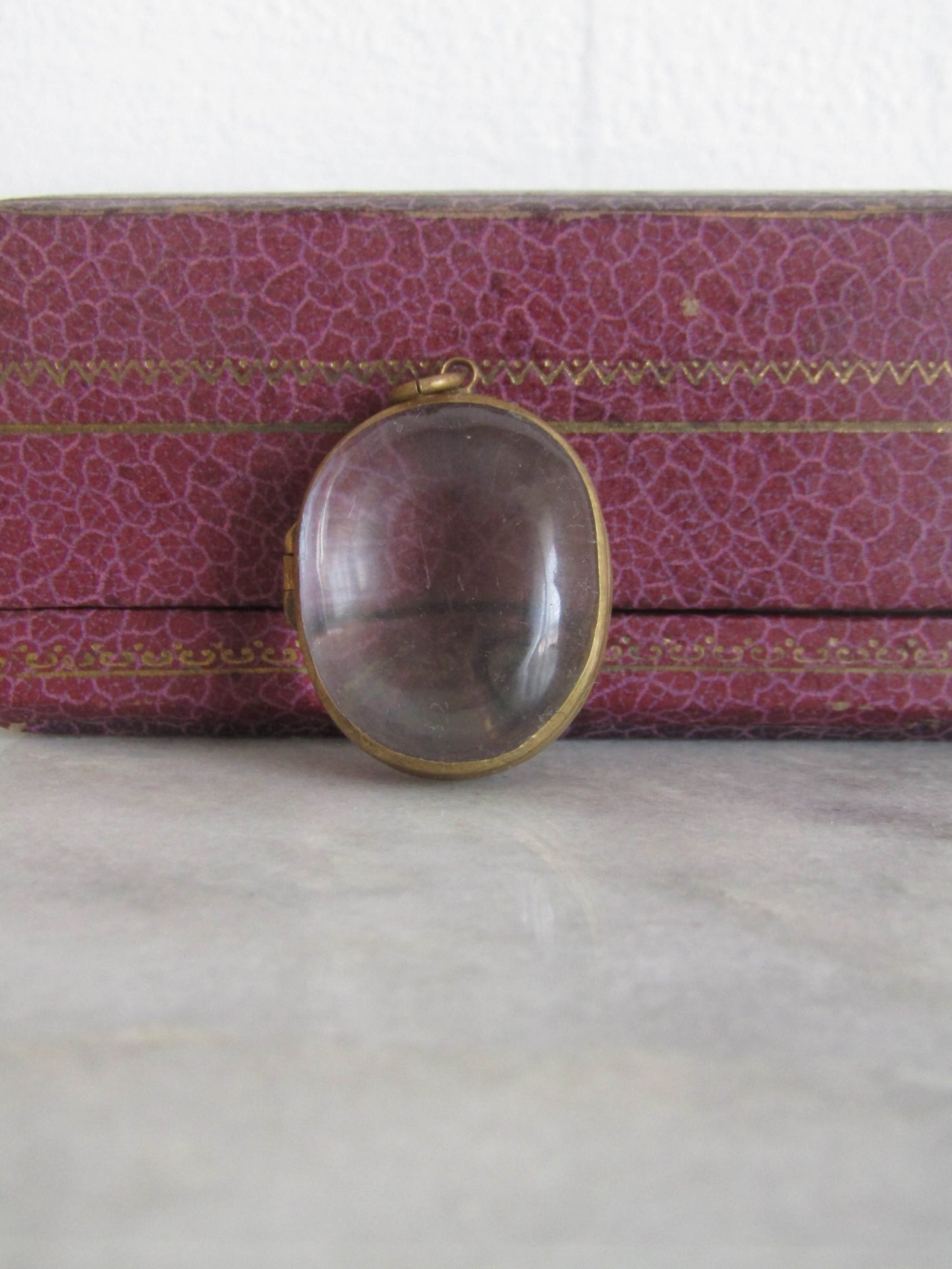 Antique Brass and Glass Shaker Locket, Victorian Large Sentimental Locket