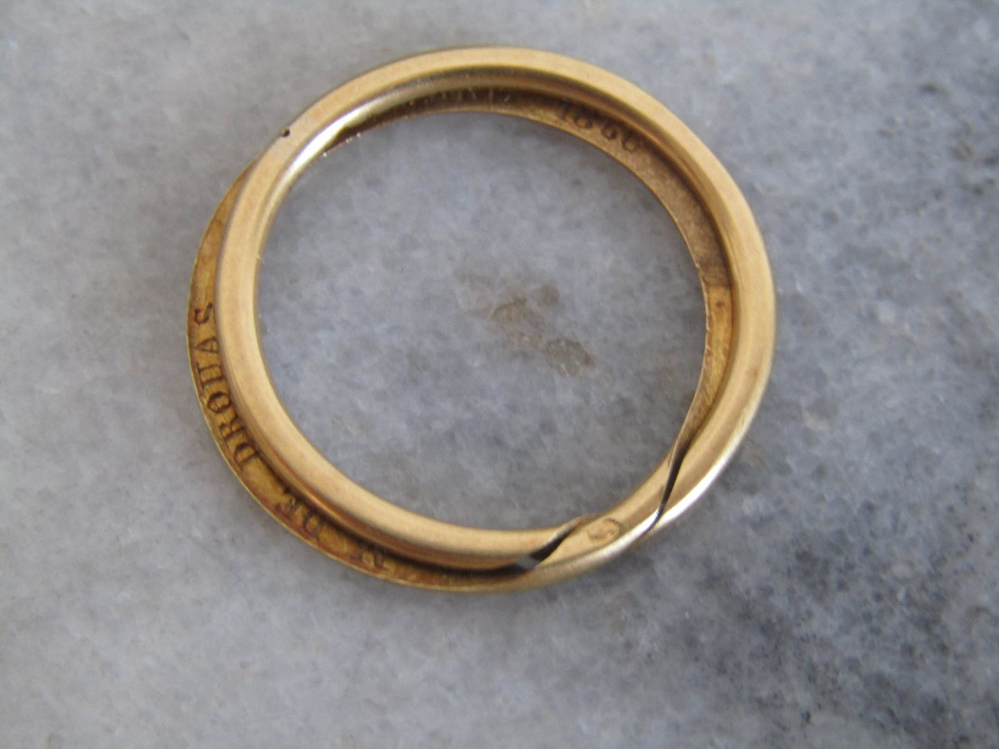 1860 French Gimmel Ring, Gimmal Engagement Band, Antique Joint Ring, Puzzle Ring