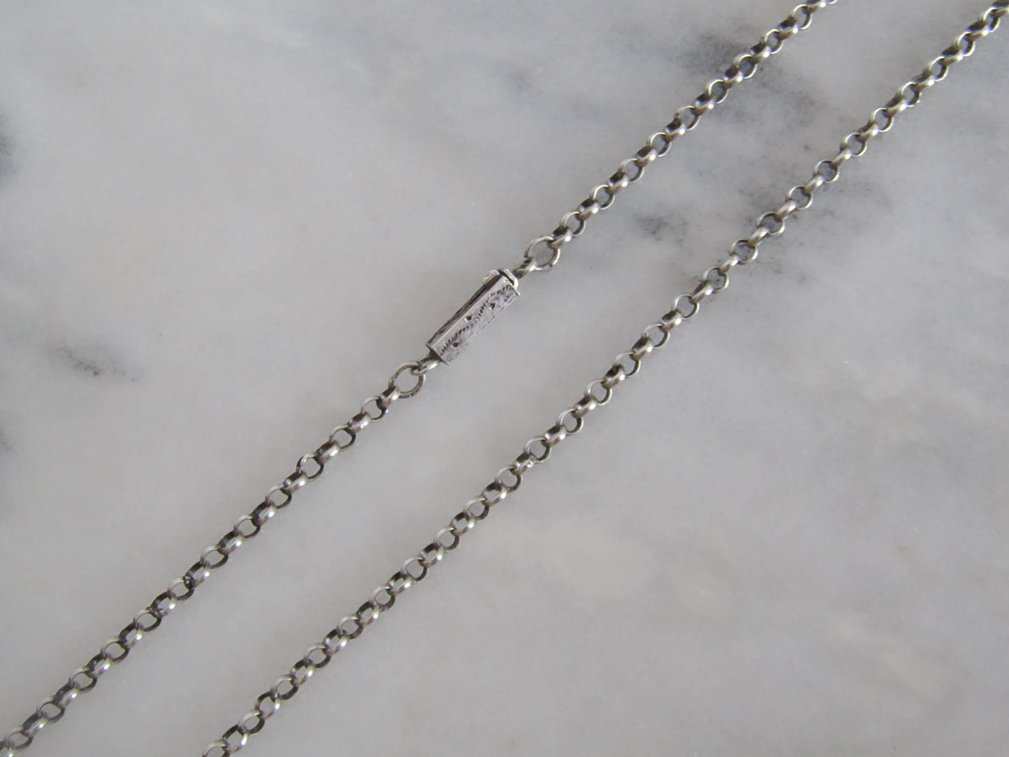 Antique Silver Belcher Chain with Box Clasp c. 1900