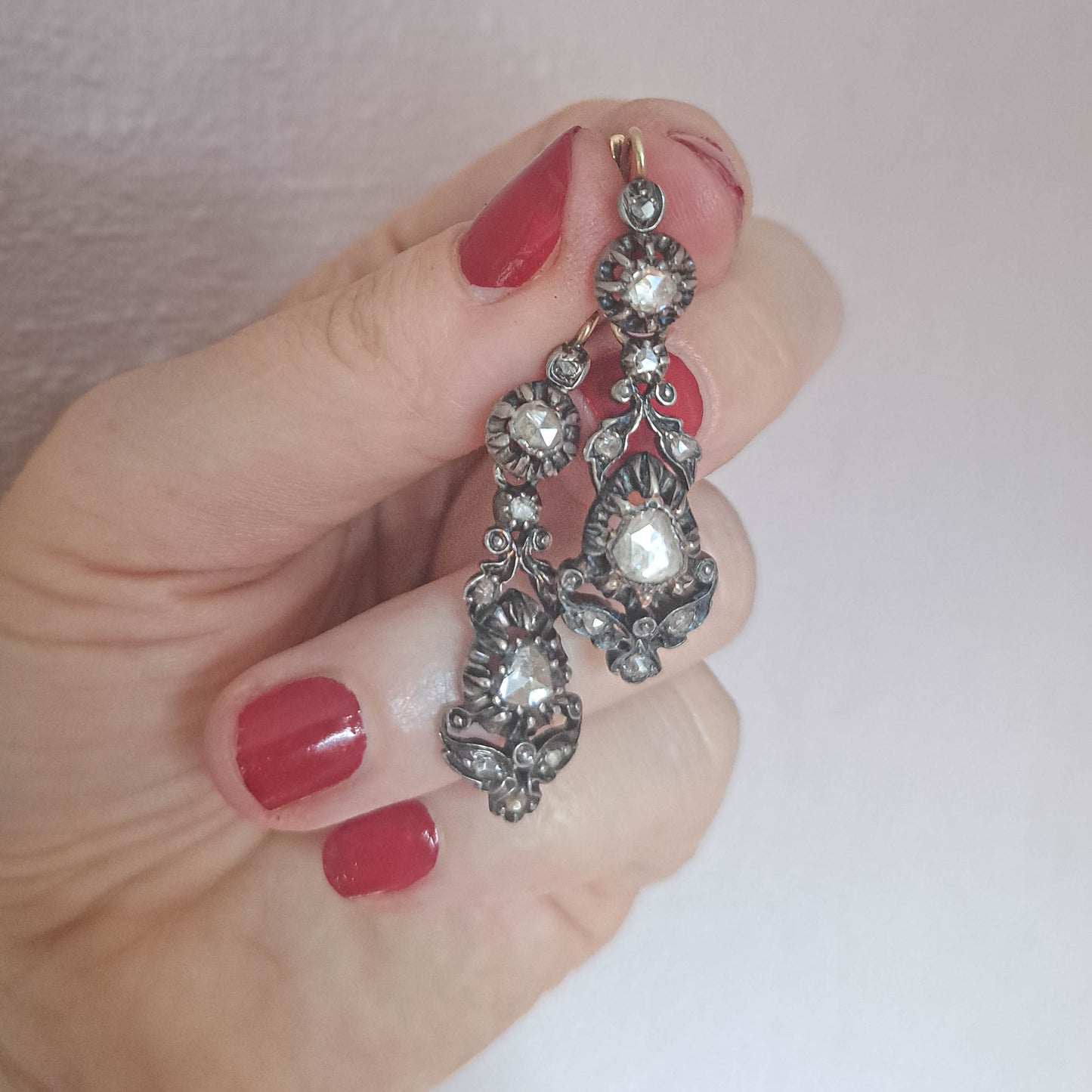 Antique French Regional Day and Night Drop Dangle Earrings