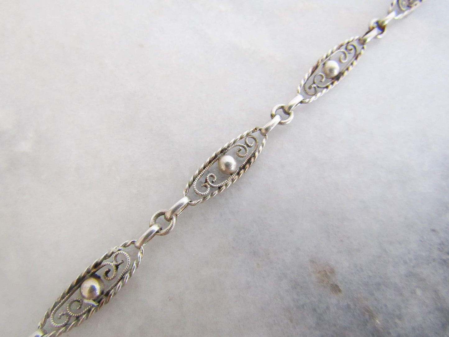 Antique Victorian Belle Epoque Silver Chain Necklace