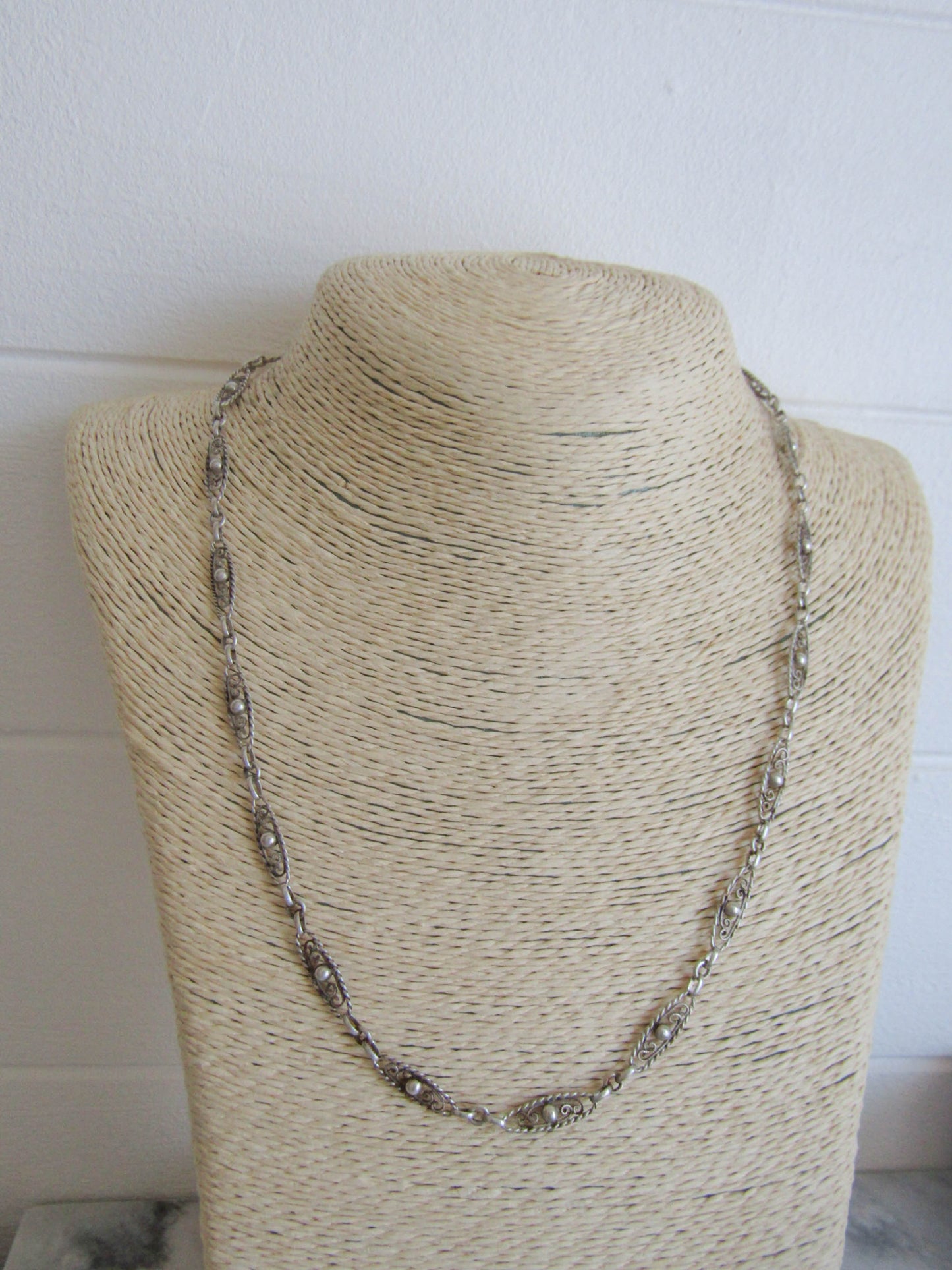 Antique Victorian Belle Epoque Silver Chain Necklace