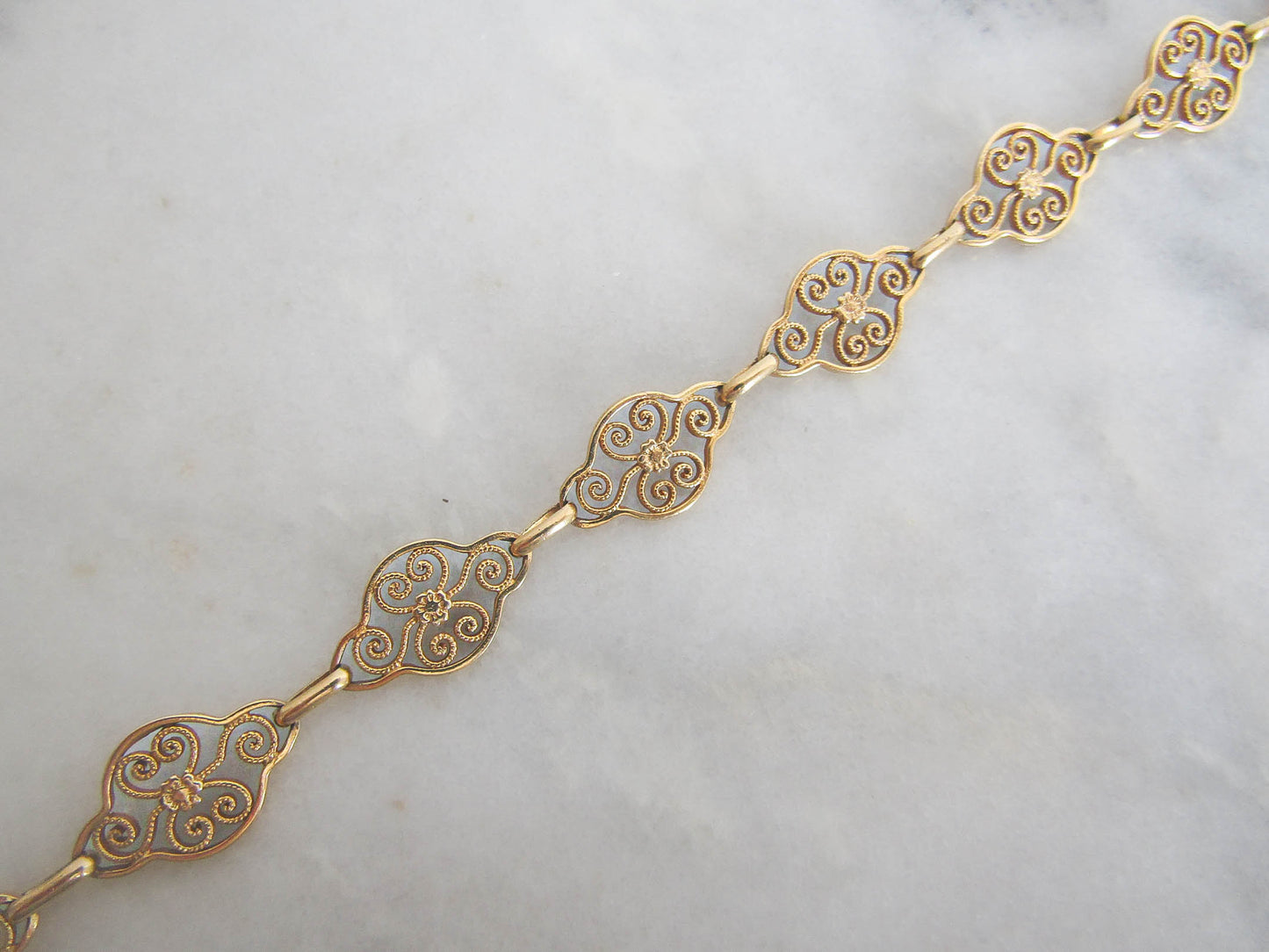 French Gold Filled Floral Bracelet c. 1900