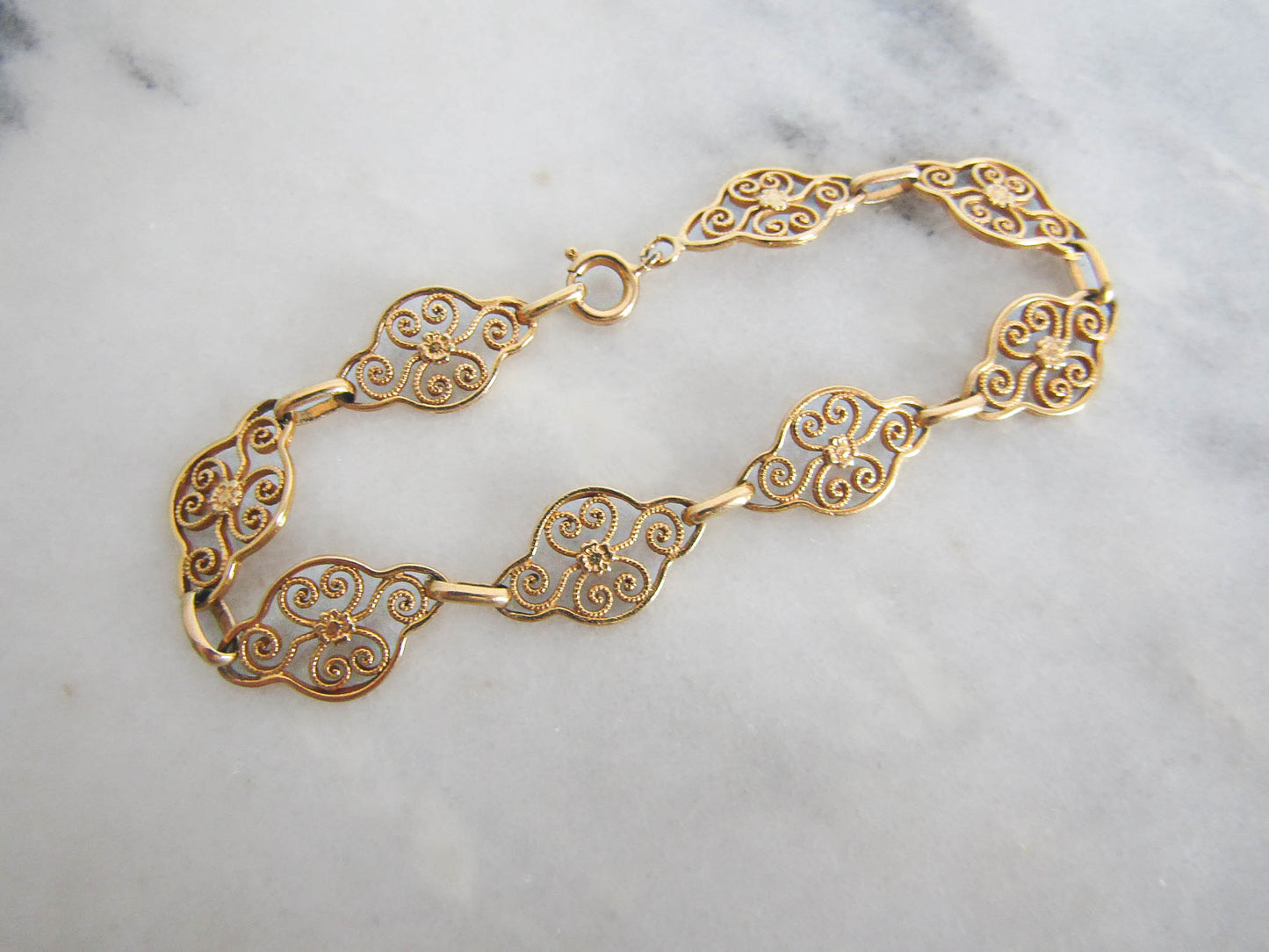 French Gold Filled Floral Bracelet c. 1900